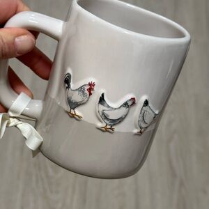rae dunn rCharming Chicken Mug - White and Gray